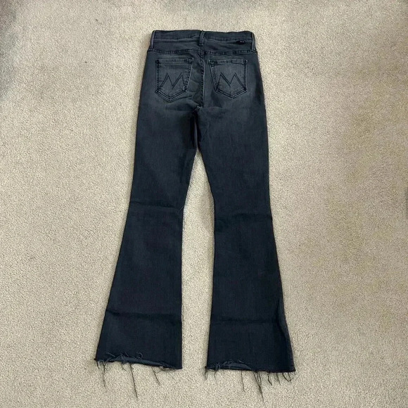 Mother Denim The Weekend Fray Black Jeans Bootcut Mid rise Retro Size 25 - Picture 4 of 9